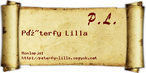 Péterfy Lilla névjegykártya